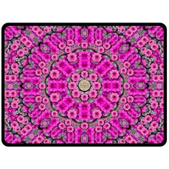 From The Sky Came Flowers In Calm Bohemian Peace Double Sided Fleece Blanket (large)  by pepitasart