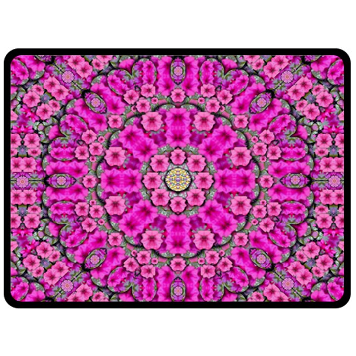 From The Sky Came Flowers In Calm Bohemian Peace Double Sided Fleece Blanket (Large) 