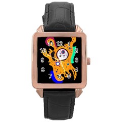 Stars Wassily Kandinsky (neg) Rose Gold Leather Watch  by impacteesstreetwearthree