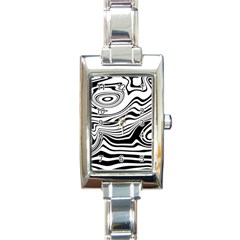 Lines Abstract Distorted Texture Rectangle Italian Charm Watch