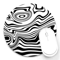 Lines Abstract Distorted Texture Round Mousepads