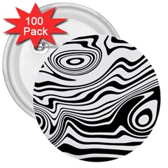 Lines Abstract Distorted Texture 3  Buttons (100 pack) 