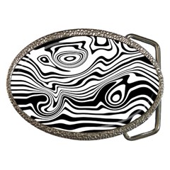 Lines Abstract Distorted Texture Belt Buckles