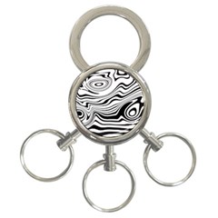 Lines Abstract Distorted Texture 3-Ring Key Chain