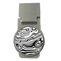 Lines Abstract Distorted Texture Money Clips (Round) 