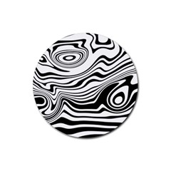 Lines Abstract Distorted Texture Rubber Coaster (Round) 