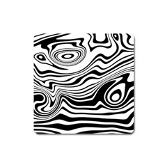 Lines Abstract Distorted Texture Square Magnet