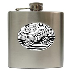 Lines Abstract Distorted Texture Hip Flask (6 oz)