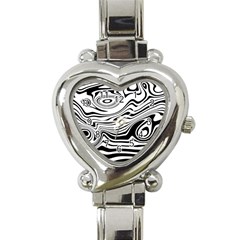 Lines Abstract Distorted Texture Heart Italian Charm Watch