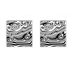 Lines Abstract Distorted Texture Cufflinks (Square)