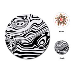 Lines Abstract Distorted Texture Playing Cards Single Design (Round)