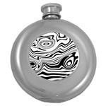 Lines Abstract Distorted Texture Round Hip Flask (5 oz) Front