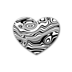 Lines Abstract Distorted Texture Rubber Coaster (Heart) 