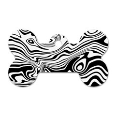 Lines Abstract Distorted Texture Dog Tag Bone (One Side)