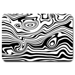 Lines Abstract Distorted Texture Large Doormat 