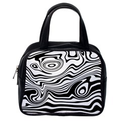 Lines Abstract Distorted Texture Classic Handbag (One Side)