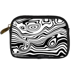 Lines Abstract Distorted Texture Digital Camera Leather Case