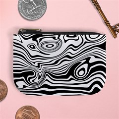 Lines Abstract Distorted Texture Mini Coin Purse