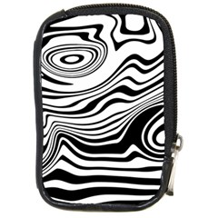 Lines Abstract Distorted Texture Compact Camera Leather Case