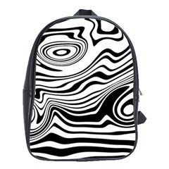 Lines Abstract Distorted Texture School Bag (Large)