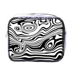 Lines Abstract Distorted Texture Mini Toiletries Bag (One Side)