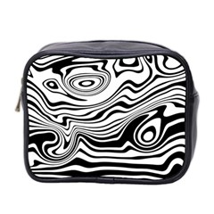 Lines Abstract Distorted Texture Mini Toiletries Bag (Two Sides)