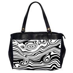 Lines Abstract Distorted Texture Oversize Office Handbag (2 Sides)