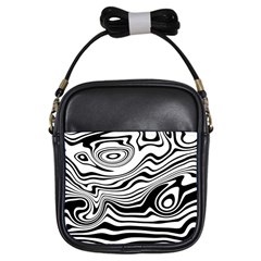 Lines Abstract Distorted Texture Girls Sling Bag