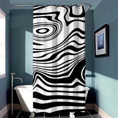 Lines Abstract Distorted Texture Shower Curtain 36  x 72  (Stall) 