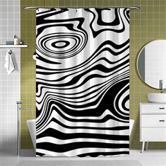 Lines Abstract Distorted Texture Shower Curtain 48  x 72  (Small) 