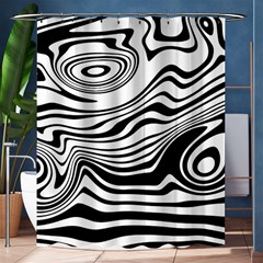 Lines Abstract Distorted Texture Shower Curtain 60  x 72  (Medium) 