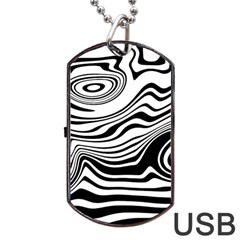 Lines Abstract Distorted Texture Dog Tag USB Flash (Two Sides)