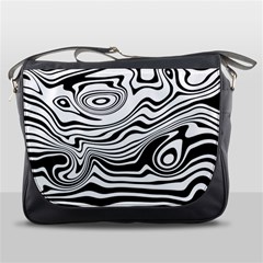 Lines Abstract Distorted Texture Messenger Bag