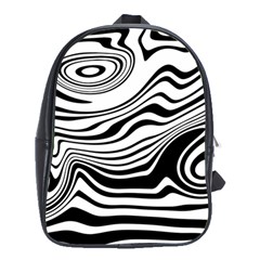 Lines Abstract Distorted Texture School Bag (XL)