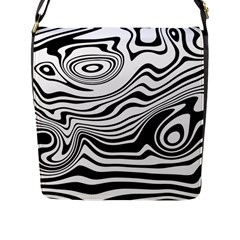 Lines Abstract Distorted Texture Flap Closure Messenger Bag (L)