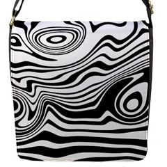 Lines Abstract Distorted Texture Flap Closure Messenger Bag (S)