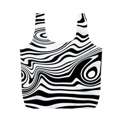 Lines Abstract Distorted Texture Full Print Recycle Bag (M)