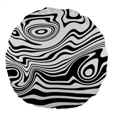 Lines Abstract Distorted Texture Large 18  Premium Flano Round Cushions