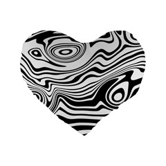 Lines Abstract Distorted Texture Standard 16  Premium Flano Heart Shape Cushions