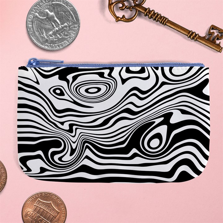 Lines Abstract Distorted Texture Large Coin Purse