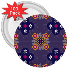 Morocco Tile Traditional Marrakech 3  Buttons (100 pack) 