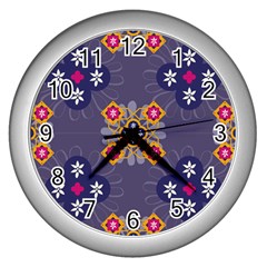 Morocco Tile Traditional Marrakech Wall Clock (Silver)