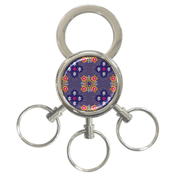 Morocco Tile Traditional Marrakech 3-Ring Key Chain