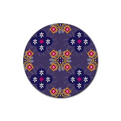 Morocco Tile Traditional Marrakech Rubber Round Coaster (4 pack) 