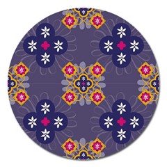 Morocco Tile Traditional Marrakech Magnet 5  (Round)