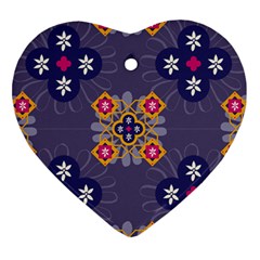 Morocco Tile Traditional Marrakech Heart Ornament (Two Sides)