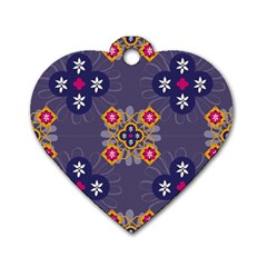 Morocco Tile Traditional Marrakech Dog Tag Heart (One Side)