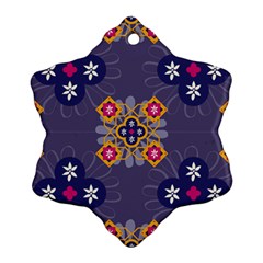 Morocco Tile Traditional Marrakech Snowflake Ornament (Two Sides)