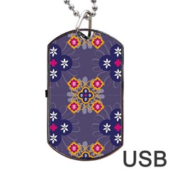 Morocco Tile Traditional Marrakech Dog Tag USB Flash (One Side)