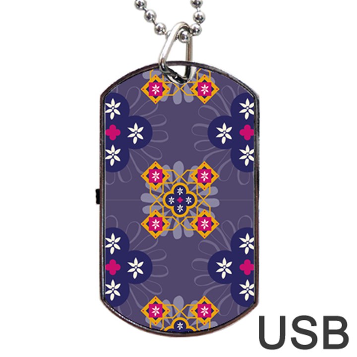 Morocco Tile Traditional Marrakech Dog Tag USB Flash (Two Sides)